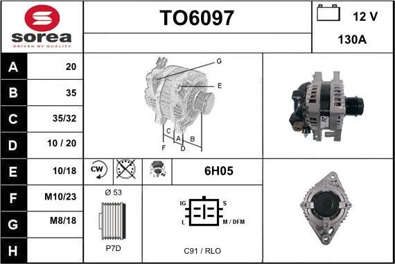 Sera TO6097 - Alternator autospares.lv