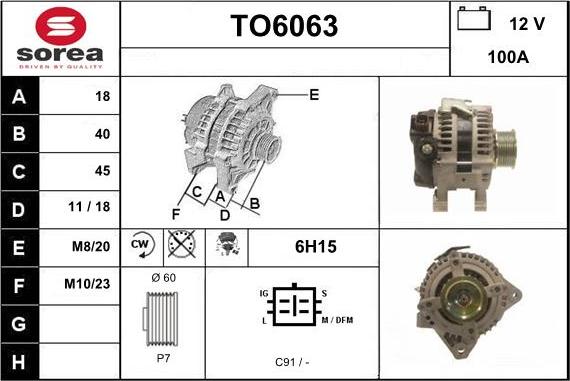 Sera TO6063 - Alternator autospares.lv