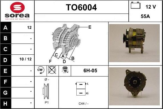 Sera TO6004 - Alternator autospares.lv