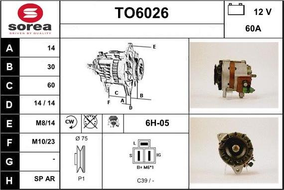 Sera TO6026 - Alternator autospares.lv