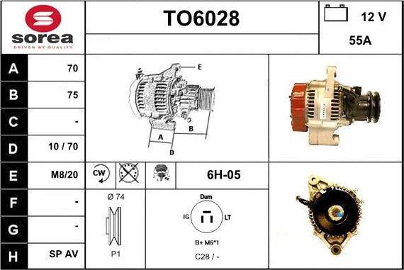 Sera TO6028 - Alternator autospares.lv