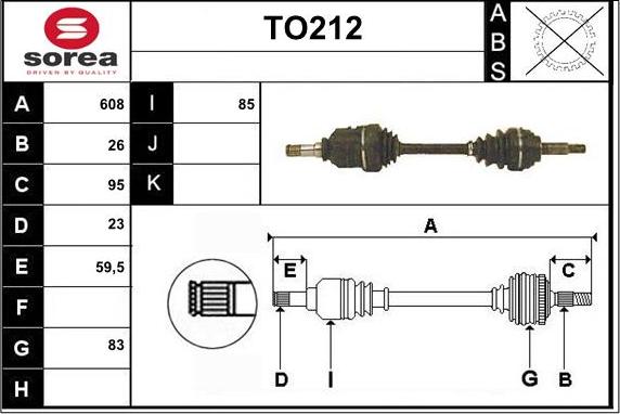 Sera TO212 - Drive Shaft autospares.lv