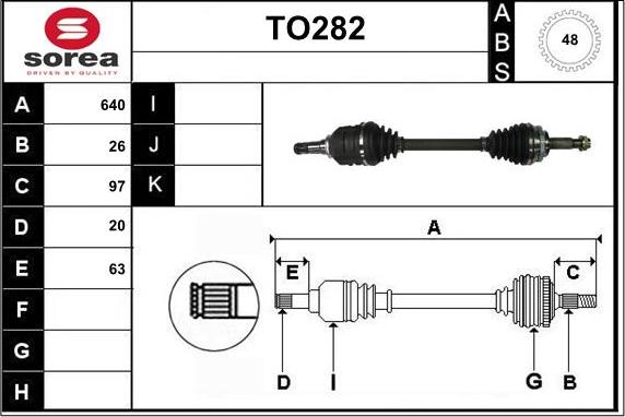 Sera TO282 - Drive Shaft autospares.lv