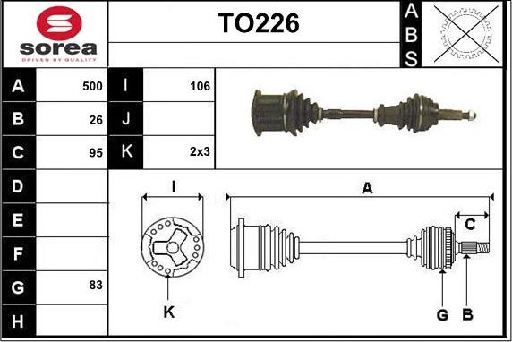 Sera TO226 - Drive Shaft autospares.lv