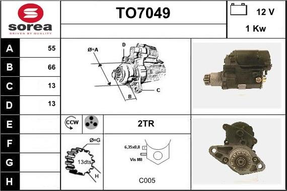 Sera TO7049 - Starter autospares.lv