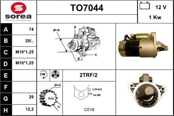 Sera TO7044 - Starter autospares.lv