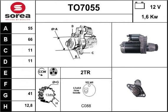 Sera TO7055 - Starter autospares.lv