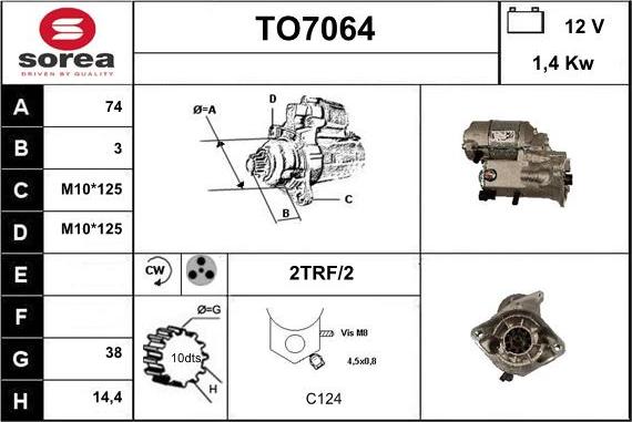 Sera TO7064 - Starter autospares.lv