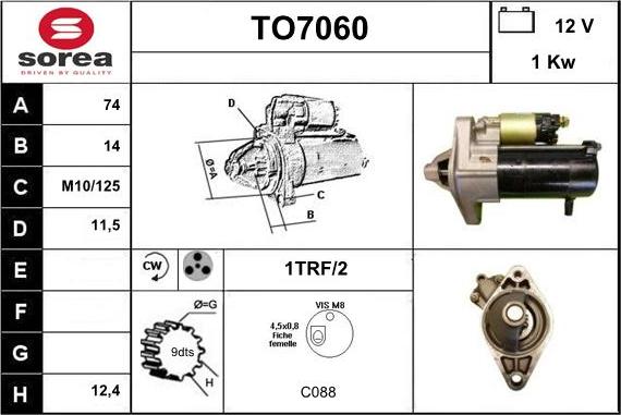 Sera TO7060 - Starter autospares.lv