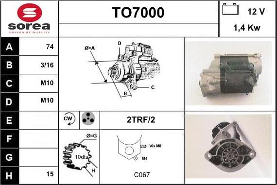 Sera TO7000 - Starter autospares.lv