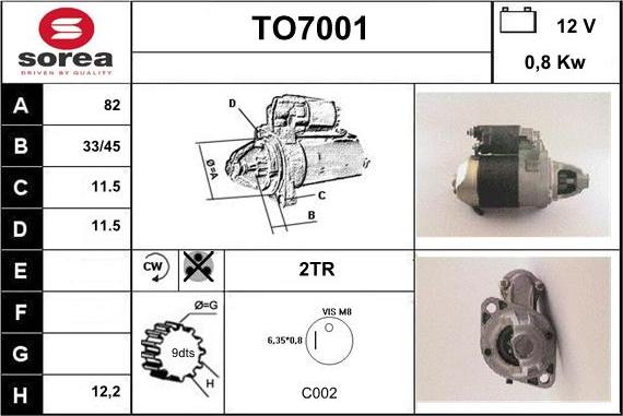 Sera TO7001 - Starter autospares.lv