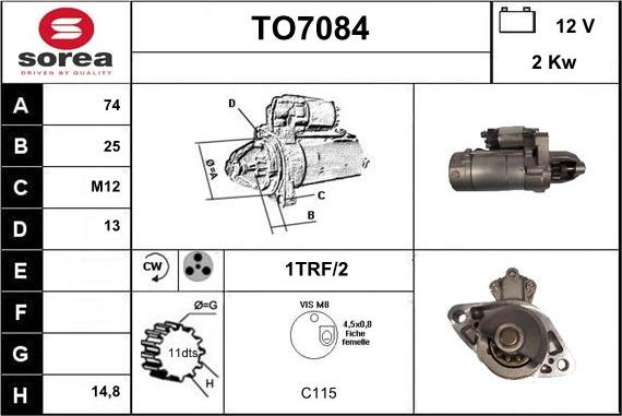 Sera TO7084 - Starter autospares.lv