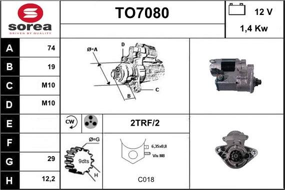 Sera TO7080 - Starter autospares.lv