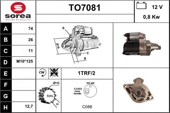 Sera TO7081 - Starter autospares.lv