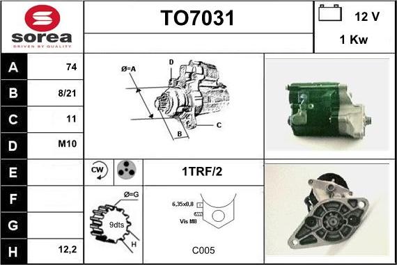 Sera TO7031 - Starter autospares.lv