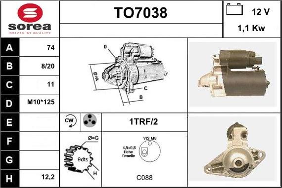 Sera TO7038 - Starter autospares.lv