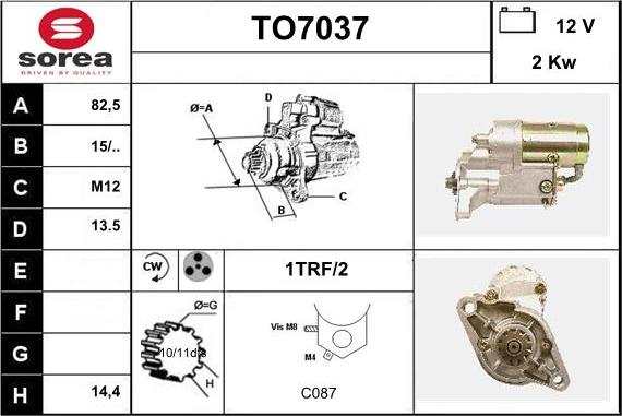 Sera TO7037 - Starter autospares.lv