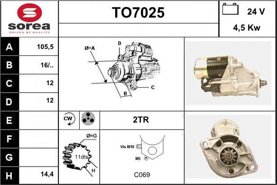 Sera TO7025 - Starter autospares.lv