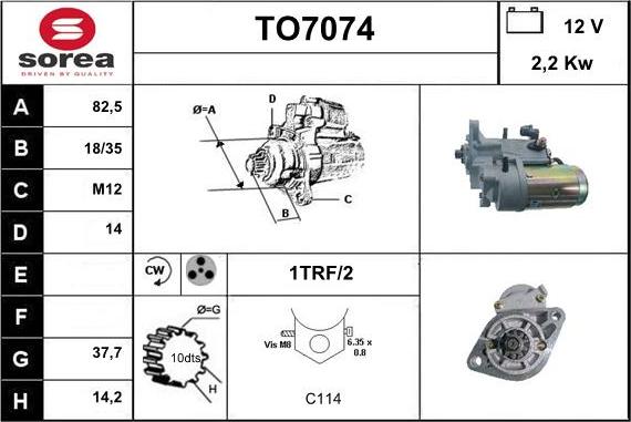 Sera TO7074 - Starter autospares.lv