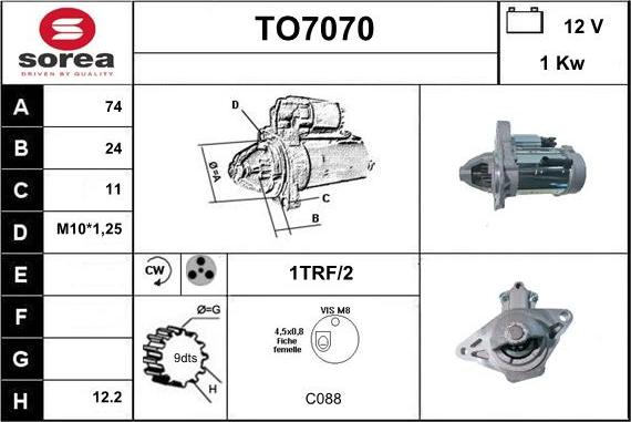 Sera TO7070 - Starter autospares.lv