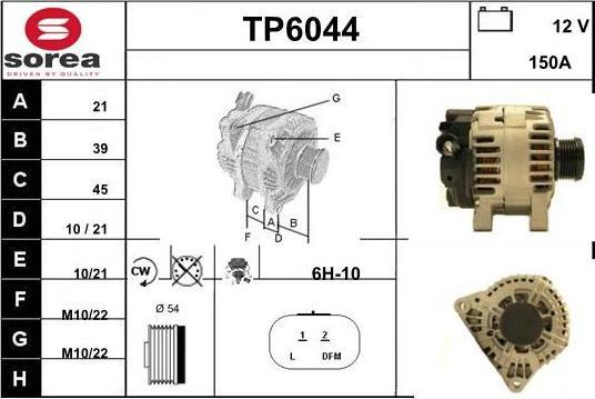 Sera TP6044 - Alternator autospares.lv