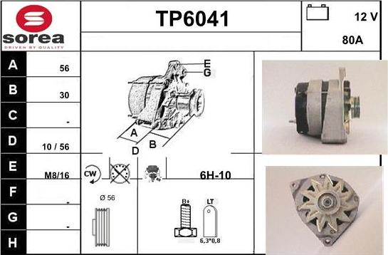 Sera TP6041 - Alternator autospares.lv