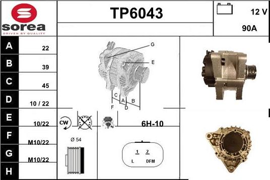 Sera TP6043 - Alternator autospares.lv