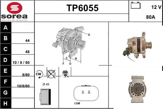Sera TP6055 - Alternator autospares.lv