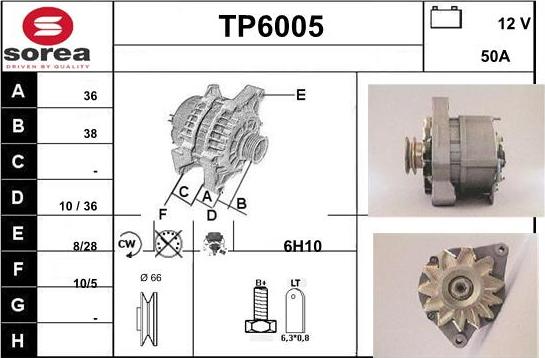 Sera TP6005 - Alternator autospares.lv