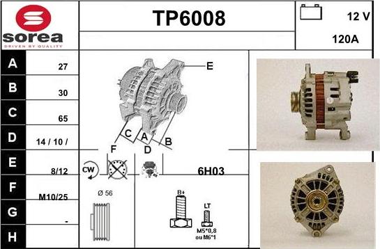 Sera TP6008 - Alternator autospares.lv