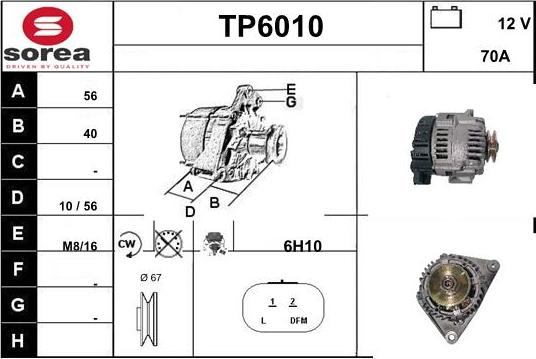 Sera TP6010 - Alternator autospares.lv