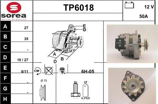 Sera TP6018 - Alternator autospares.lv