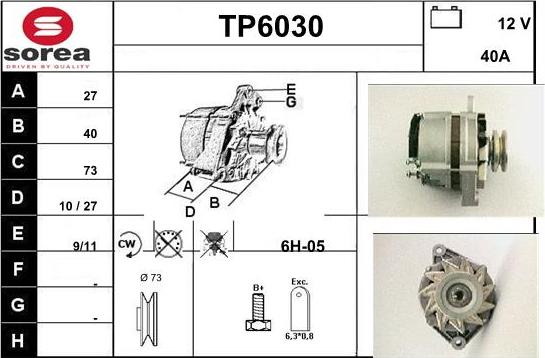 Sera TP6030 - Alternator autospares.lv