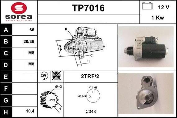 Sera TP7016 - Starter autospares.lv