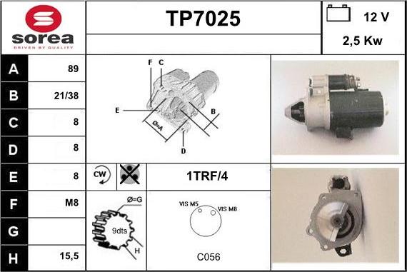 Sera TP7025 - Starter autospares.lv