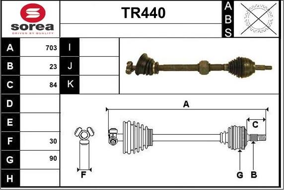 Sera TR440 - Drive Shaft autospares.lv