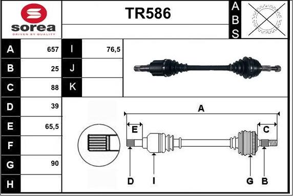 Sera TR586 - Drive Shaft autospares.lv