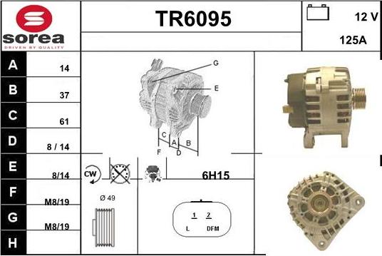 Sera TR6095 - Alternator autospares.lv