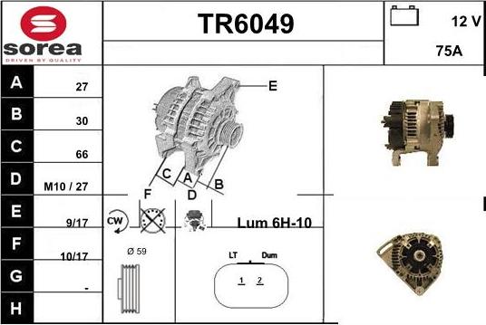 Sera TR6049 - Alternator autospares.lv