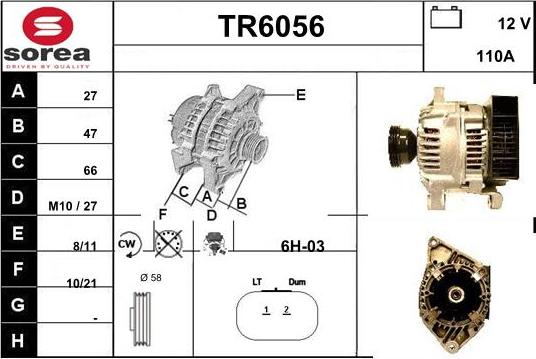 Sera TR6056 - Alternator autospares.lv