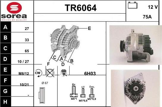 Sera TR6064 - Alternator autospares.lv