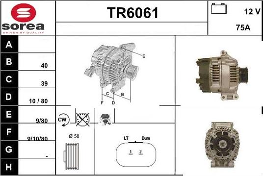 Sera TR6061 - Alternator autospares.lv
