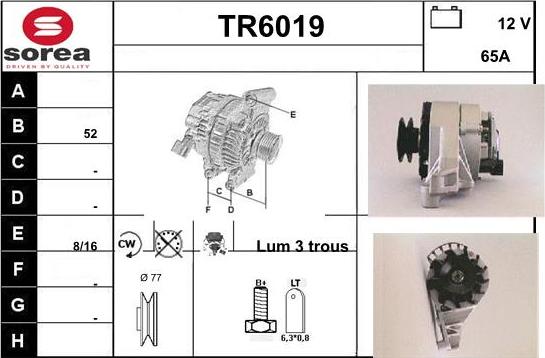 Sera TR6019 - Alternator autospares.lv