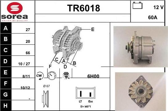 Sera TR6018 - Alternator autospares.lv