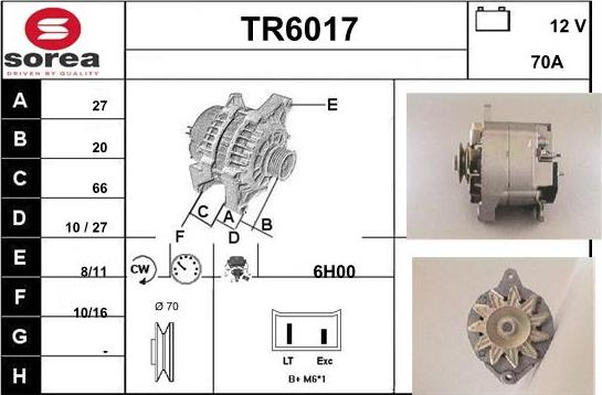 Sera TR6017 - Alternator autospares.lv