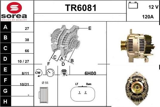 Sera TR6081 - Alternator autospares.lv