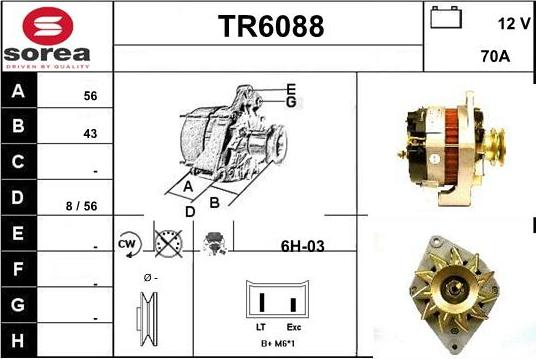 Sera TR6088 - Alternator autospares.lv