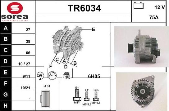 Sera TR6034 - Alternator autospares.lv