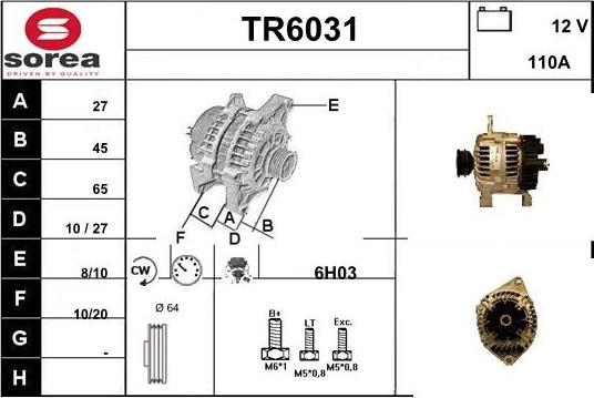 Sera TR6031 - Alternator autospares.lv