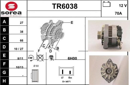 Sera TR6038 - Alternator autospares.lv
